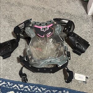 Fox Kids Chest Protector - Black and Pink Accents